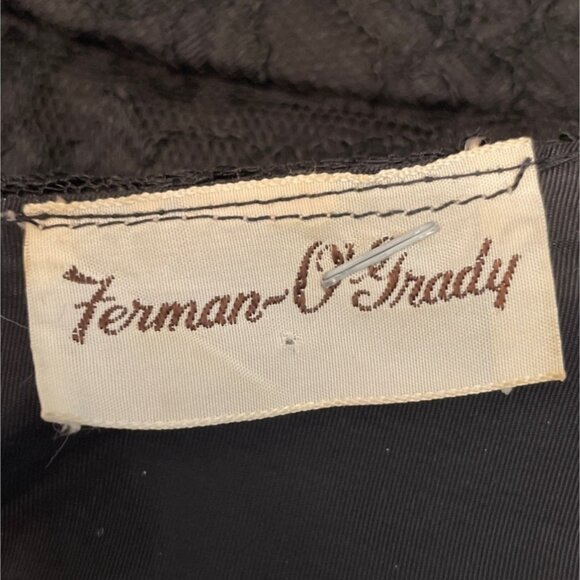RSPOCKETS!!! 50s Vintage Ferman O'Grady Black Lace Cap Sleeve Party Dress Sz Med - Picture 5 of 5